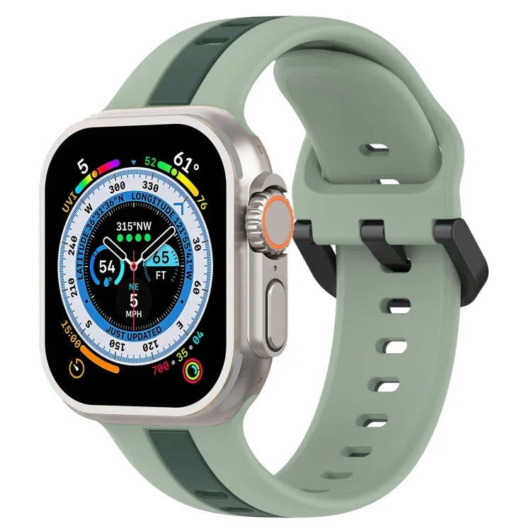 Two-Color Loop Buckle Silicone Watch Band, For Apple Watch Ultra 49mm, For Apple Watch Series 8&7 45mm, For Apple Watch Series 8&7 41mm