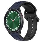20mm Convex Loop Two-Color Silicone Watch Band, For Samsung Galaxy Watch 6 40mm, For Samsung Galaxy Watch 6 Classic 43mm