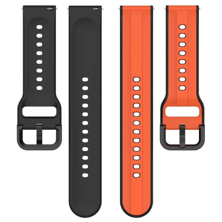 22mm Convex Loop Two-Color Silicone Watch Band, For Garmin Vivoactive4