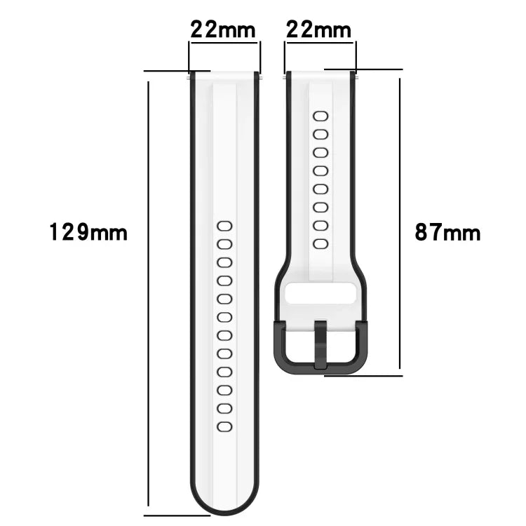 22mm Convex Loop Two-Color Silicone Watch Band, For Samsung Galaxy Watch3 45mm, For Samsung Galaxy Watch 46mm, For Samsung Gear S3 Classic, For Samsung Gear S3 Frontier