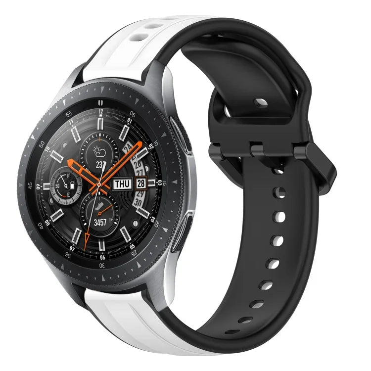 22mm Convex Loop Two-Color Silicone Watch Band, For Samsung Galaxy Watch3 45mm, For Samsung Galaxy Watch 46mm, For Samsung Gear S3 Classic, For Samsung Gear S3 Frontier
