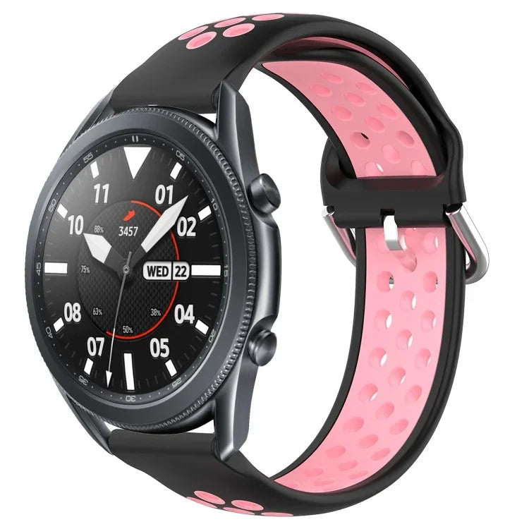 22mm Perforated Breathable Sports Silicone Watch Band, For Samsung Galaxy Watch3 45mm, For Samsung Gear S3 Classic, For Samsung Gear S3 Frontier