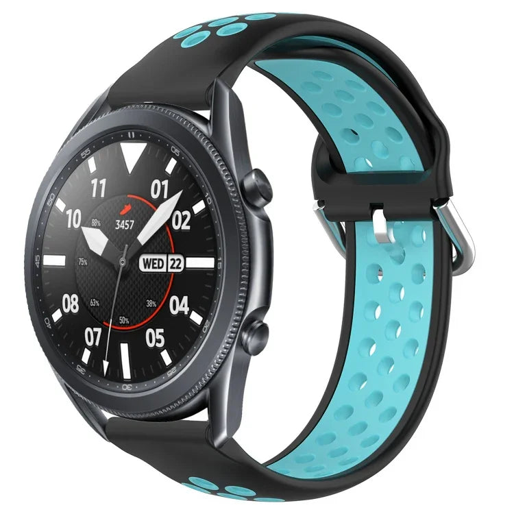 22mm Perforated Breathable Sports Silicone Watch Band, For Samsung Galaxy Watch3 45mm, For Samsung Gear S3 Classic, For Samsung Gear S3 Frontier