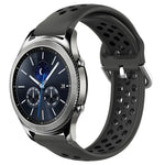 22mm Perforated Breathable Sports Silicone Watch Band, For Samsung Galaxy Watch3 45mm, For Samsung Gear S3 Classic, For Samsung Gear S3 Frontier
