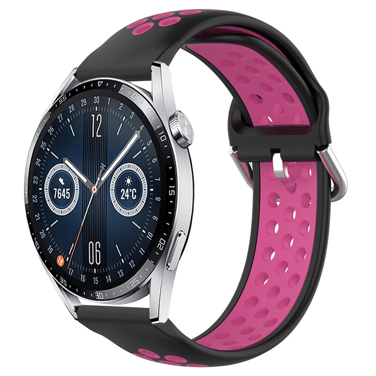 22mm Perforated Breathable Sports Silicone Watch Band, For Huawei Watch GT3 46mm, For Huawei Watch GT Runner, For Huawei Watch 3
