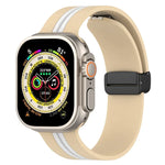 Magnetic Clasp Two-Color Silicone Watch Band, For Apple Watch Ultra 49mm, For Apple Watch Series 8&7 45mm, For Apple Watch Series 8&7 41mm
