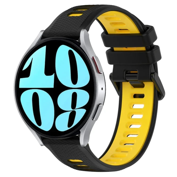 20mm Sports Two-Color Silicone Watch Band, For Samsung Galaxy Watch 6 40mm, For Samsung Galaxy Watch 6 Classic 43mm