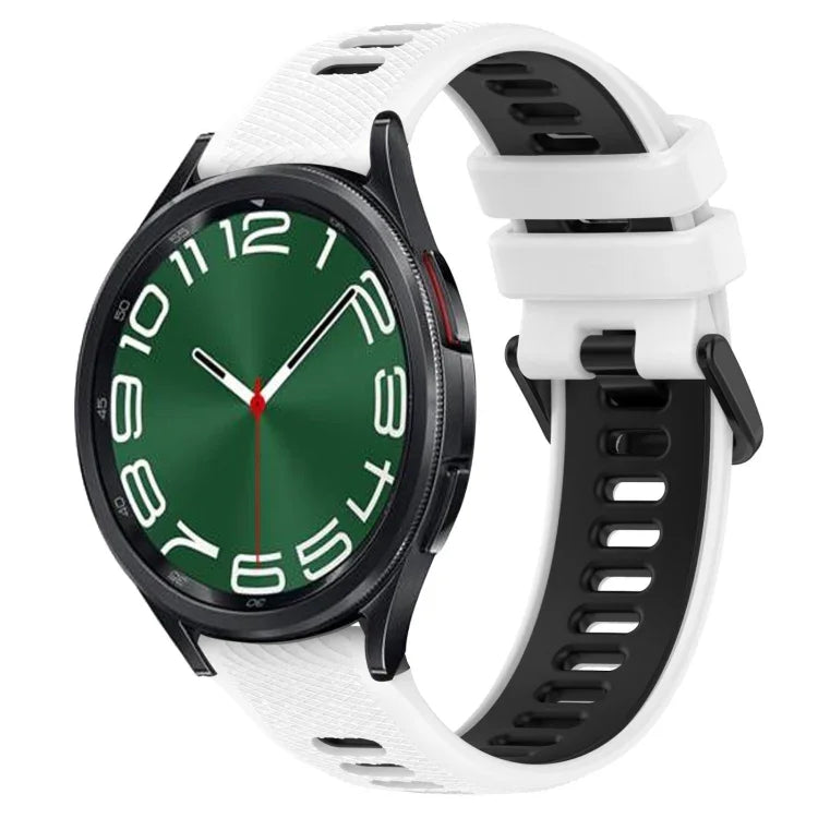 20mm Sports Two-Color Silicone Watch Band, For Samsung Galaxy Watch 6 40mm, For Samsung Galaxy Watch 6 Classic 43mm