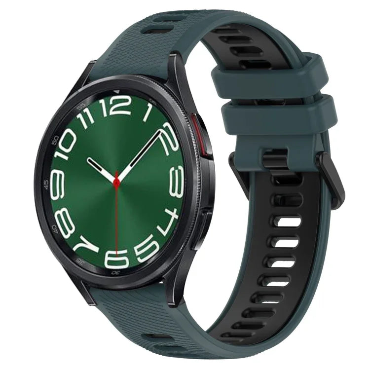 20mm Sports Two-Color Silicone Watch Band, For Samsung Galaxy Watch 6 40mm, For Samsung Galaxy Watch 6 Classic 43mm
