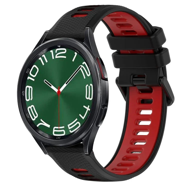 20mm Sports Two-Color Silicone Watch Band, For Samsung Galaxy Watch 6 40mm, For Samsung Galaxy Watch 6 Classic 43mm