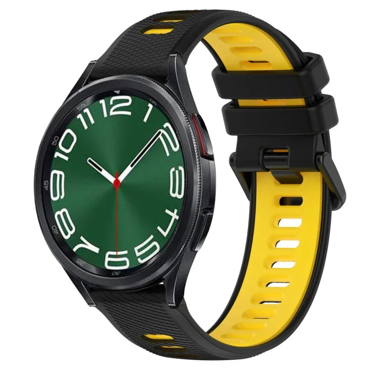 20mm Sports Two-Color Silicone Watch Band, For Samsung Galaxy Watch 6 40mm, For Samsung Galaxy Watch 6 Classic 43mm