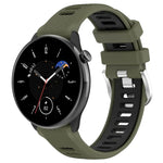 20mm Sports Two-Color Steel Buckle Silicone Watch Band, For Samsung Galaxy Watch 6 40mm, For Samsung Galaxy Watch 6 Classic 43mm