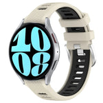 20mm Sports Two-Color Steel Buckle Silicone Watch Band, For Samsung Galaxy Watch 6 40mm, For Samsung Galaxy Watch 6 Classic 43mm
