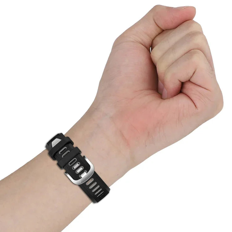 20mm Sports Two-Color Steel Buckle Silicone Watch Band, For Samsung Galaxy Watch 6 40mm, For Samsung Galaxy Watch 6 Classic 43mm