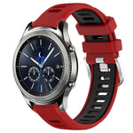 22mm Sports Two-Color Steel Buckle Silicone Watch Band, For Samsung Galaxy Watch3 45mm, For Samsung Galaxy Watch 46mm, For Samsung Gear S3 Classic, For Samsung Gear S3 Frontier