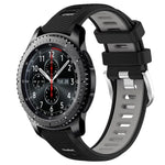 22mm Sports Two-Color Steel Buckle Silicone Watch Band, For Samsung Galaxy Watch3 45mm, For Samsung Galaxy Watch 46mm, For Samsung Gear S3 Classic, For Samsung Gear S3 Frontier