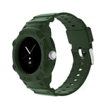 For Google Pixel Watch JUNSUNMAY Integrated TPU Adjustable Elastic Watch Band