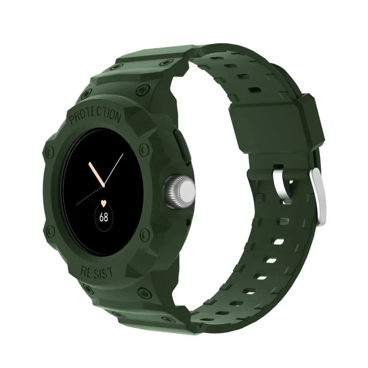For Google Pixel Watch JUNSUNMAY Integrated TPU Adjustable Elastic Watch Band