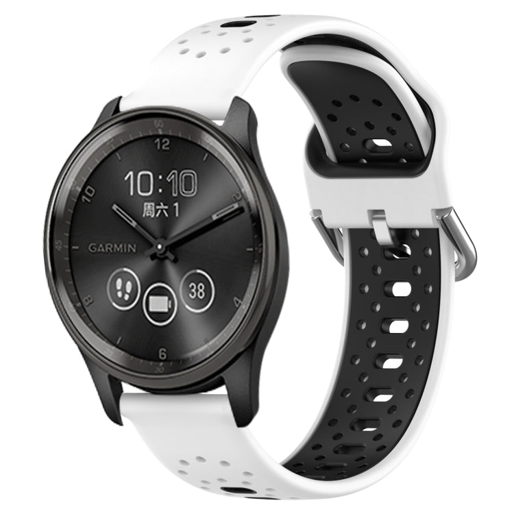 20mm Breathable Two-Color Silicone Watch Band, For GarminMove Trend, For Garmin Vivomove Sport, For Garmin Vivoactive3