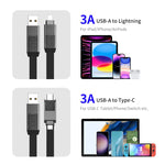 ENKAY ENK-CB134 4-in-1 60W USB-A / Type-C to 8 Pin / Type-C Nylon Braided Magnetic Fast Charging Data Cable, 0.15m, 1.2m