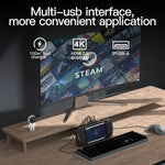 V266 For Steam Deck 5 in 1 Bracket Docking Station Charging Base Support 4K/60Hz USB3.0, V266 5 in 1
