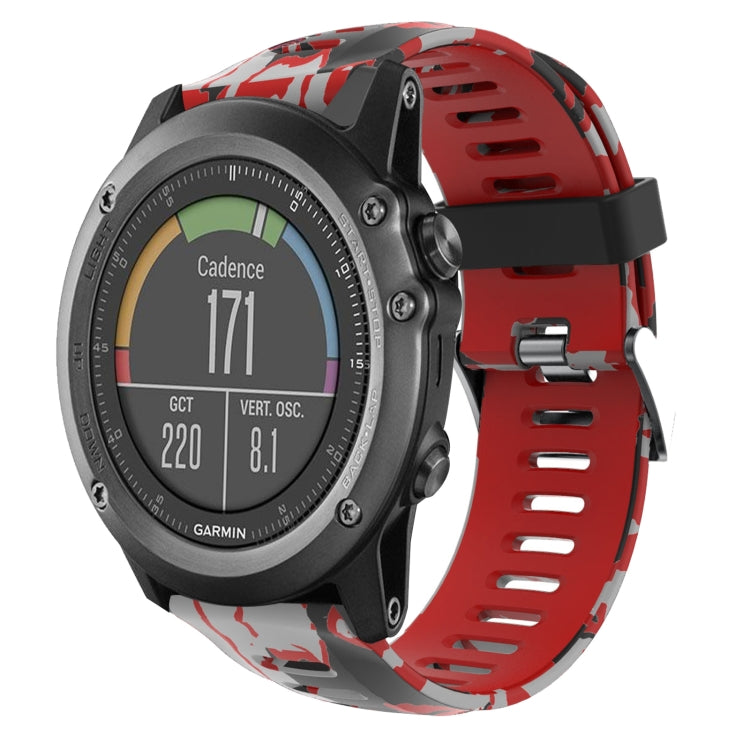 26mm Camouflage Printed Silicone Watch Band, For Garmin Fenix 3 Sapphire, For Garmin Descent MK 1, For Garmin Descent MK 2, For Garmin Descent MK 2i