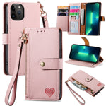 Love Zipper Lanyard Leather Phone Case, For iPhone 14 Pro Max, For iPhone 7 / 8 / SE 2022, For iPhone 13 Pro Max, For iPhone 13 Pro, For iPhone 13, For iPhone 12 / 12 Pro, For iPhone 12 Pro Max, For iPhone 11 Pro Max