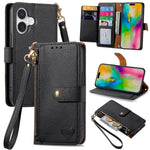 Love Zipper Lanyard Leather Phone Case, For iPhone 17e / 16e, For iPhone 17 Pro Max, For iPhone 17 Pro, For iPhone 17, For iPhone Air, For iPhone 16 Pro Max, For iPhone 16 Pro, For iPhone 16 Plus