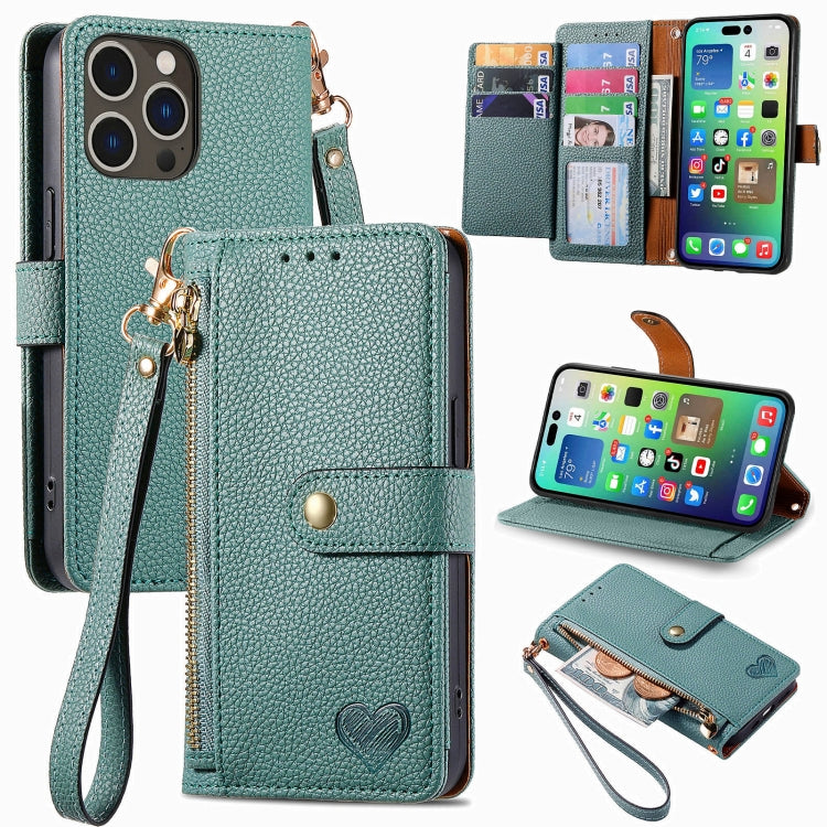 Love Zipper Lanyard Leather Phone Case, For iPhone 17e / 16e, For iPhone 17 Pro Max, For iPhone 17 Pro, For iPhone 17, For iPhone Air, For iPhone 16 Pro Max, For iPhone 16 Pro, For iPhone 16 Plus