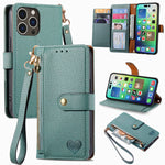 Love Zipper Lanyard Leather Phone Case, For iPhone 17e / 16e, For iPhone 17 Pro Max, For iPhone 17 Pro, For iPhone 17, For iPhone Air, For iPhone 16 Pro Max, For iPhone 16 Pro, For iPhone 16 Plus