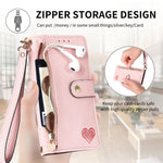 Love Zipper Lanyard Leather Phone Case, For iPhone 17e / 16e, For iPhone 17 Pro Max, For iPhone 17 Pro, For iPhone 17, For iPhone Air, For iPhone 16 Pro Max, For iPhone 16 Pro, For iPhone 16 Plus