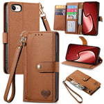 Love Zipper Lanyard Leather Phone Case, For iPhone 17e / 16e, For iPhone 17 Pro Max, For iPhone 17 Pro, For iPhone 17, For iPhone Air, For iPhone 16 Pro Max, For iPhone 16 Pro, For iPhone 16 Plus