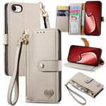 Love Zipper Lanyard Leather Phone Case, For iPhone 17e / 16e, For iPhone 17 Pro Max, For iPhone 17 Pro, For iPhone 17, For iPhone Air, For iPhone 16 Pro Max, For iPhone 16 Pro, For iPhone 16 Plus