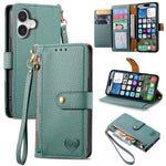 Love Zipper Lanyard Leather Phone Case, For iPhone 17e / 16e, For iPhone 17 Pro Max, For iPhone 17 Pro, For iPhone 17, For iPhone Air, For iPhone 16 Pro Max, For iPhone 16 Pro, For iPhone 16 Plus