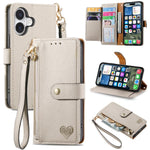 Love Zipper Lanyard Leather Phone Case, For iPhone 17e / 16e, For iPhone 17 Pro Max, For iPhone 17 Pro, For iPhone 17, For iPhone Air, For iPhone 16 Pro Max, For iPhone 16 Pro, For iPhone 16 Plus