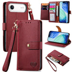 Love Zipper Lanyard Leather Phone Case, For iPhone 17e / 16e, For iPhone 17 Pro Max, For iPhone 17 Pro, For iPhone 17, For iPhone Air, For iPhone 16 Pro Max, For iPhone 16 Pro, For iPhone 16 Plus