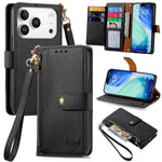 Love Zipper Lanyard Leather Phone Case, For iPhone 17e / 16e, For iPhone 17 Pro Max, For iPhone 17 Pro, For iPhone 17, For iPhone Air, For iPhone 16 Pro Max, For iPhone 16 Pro, For iPhone 16 Plus