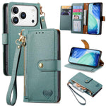 Love Zipper Lanyard Leather Phone Case, For iPhone 17e / 16e, For iPhone 17 Pro Max, For iPhone 17 Pro, For iPhone 17, For iPhone Air, For iPhone 16 Pro Max, For iPhone 16 Pro, For iPhone 16 Plus