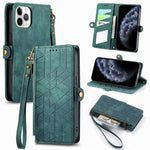 Geometric Zipper Wallet Side Buckle Leather Phone Case, For iPhone 11, For iPhone 11 Pro, For iPhone XR, For iPhone XS Max, For iPhone 7 Plus / 8 Plus, For iPhone 6 Plus / 6s Plus, For iPhone 6 / 6s