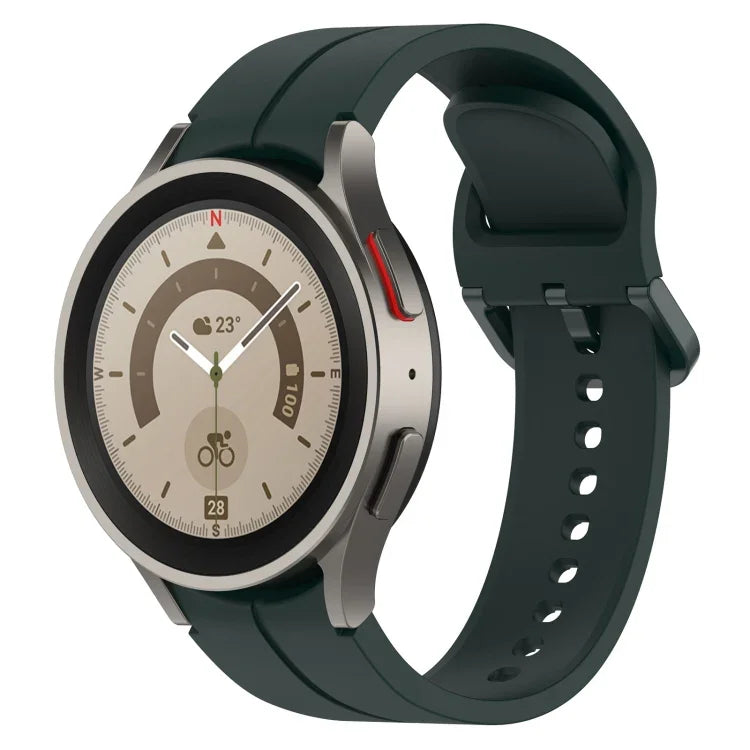 Grooved Color Buckle Silicone Watch Band, For Samsung Galaxy Watch 6 / 6 Classic