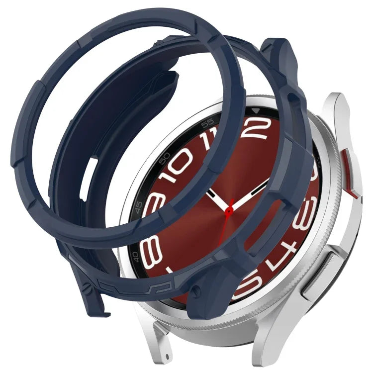Rotating Ring  + TPU Armor Watch Protective Case, For Samsung Galaxy Watch 6 Classic 47mm, For Samsung Galaxy Watch 6 Classic 43mm