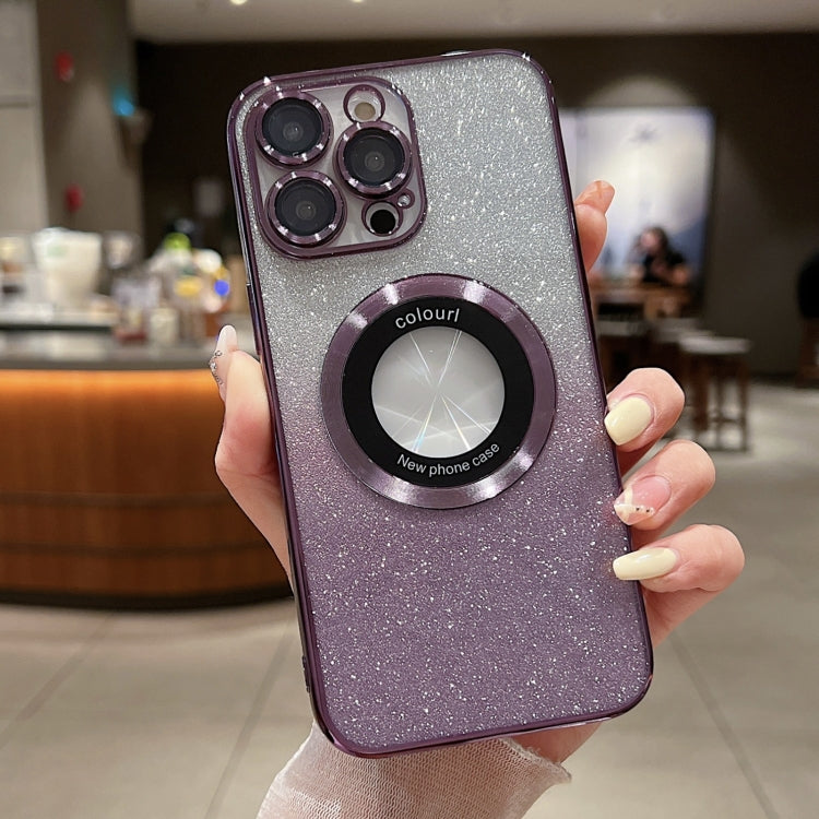 Gradient Glitter Electroplating MagSafe TPU Phone Case, For iPhone 16 Pro, For iPhone 16 Plus, For iPhone 15 Pro Max, For iPhone 15 Pro, For iPhone 15 Plus, For iPhone 15, For iPhone 14 Plus