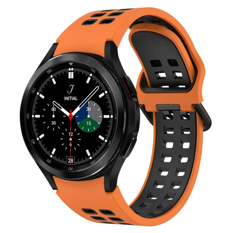 Two-Color Breathable Silicone Watch Band, For Samsung  Galaxy Watch 4 Classic 42mm
