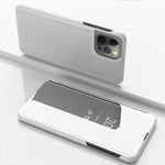 Plated Mirror Horizontal Flip Leather Phone Case with Holder, For iPhone 17e / 16e, For iPhone 17 Pro Max, For iPhone 17 Pro, For iPhone 17, For iPhone Air, For iPhone 16 Pro Max