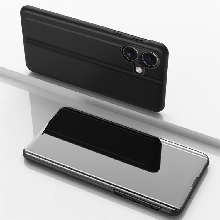 Plated Mirror Horizontal Flip Leather Phone Case with Holder, For iPhone 17e / 16e, For iPhone 17 Pro Max, For iPhone 17 Pro, For iPhone 17, For iPhone Air, For iPhone 16 Pro Max