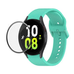 JUNSUNMAY Silicone Adjustable Strap + Full Coverage PMMA Screen Protector Kit, For Samsung Galaxy Watch5 40mm, For Samsung Galaxy Watch4 44mm, For Samsung Galaxy Watch4 40mm