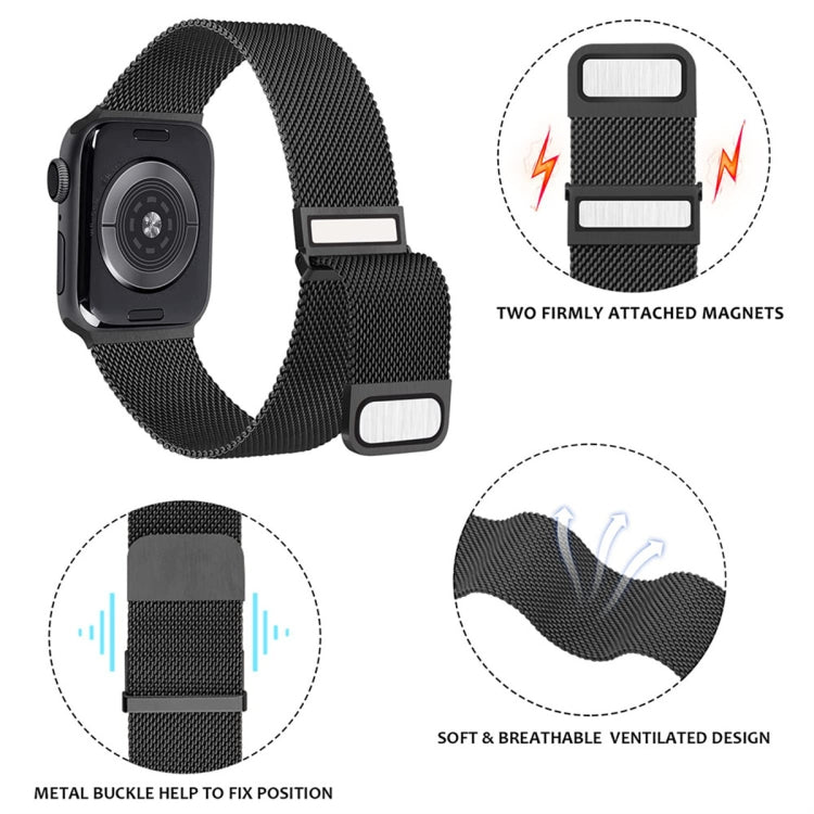 Milan Double Magnetic Steel Mesh Watch Band, For Apple Watch 5 40mm, For Apple Watch 4 44mm, For Apple Watch 4 40mm, For Apple Watch 3 38mm, For Apple Watch 3 42mm, For Apple Watch 2 42mm