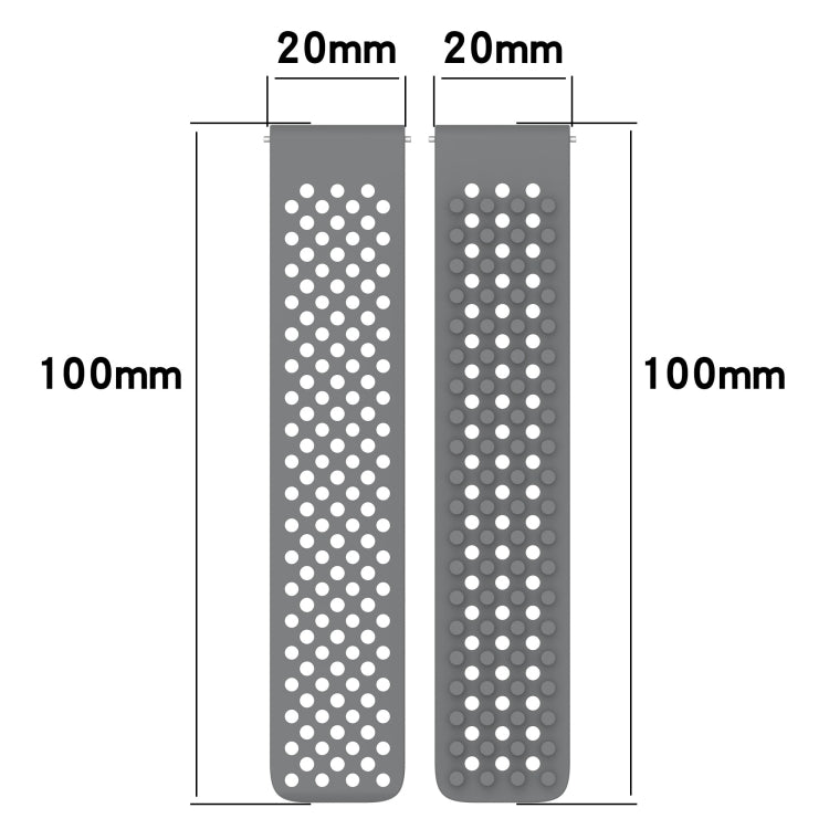 20mm Holes Breathable 3D Dots Silicone Watch Band, For Samsung Galaxy Watch 5  44mm, For Samsung Galaxy Watch 5 Pro  45mm, For Samsung Galaxy Watch 5  40mm
