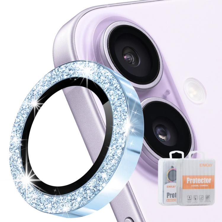 ENKAY Hat-Prince Glitter Rear Lens Aluminium Alloy Tempered Glass Film, For iPhone 17 Pro / 17 Pro Max, For iPhone 17, For iPhone Air, For iPhone 15 Pro / 15 Pro Max, For iPhone 15 / 15 Plus