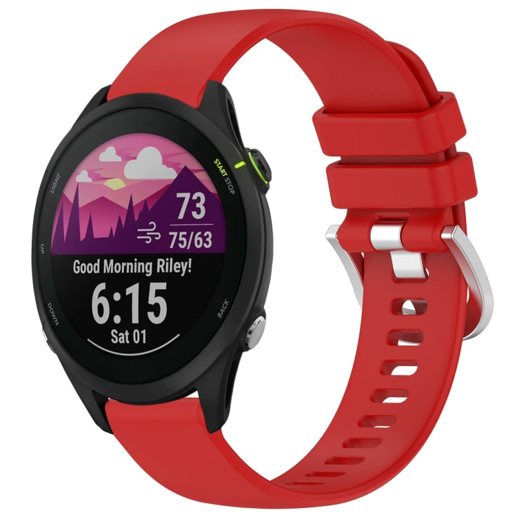 Liquid Glossy Silver Buckle Silicone Watch Band, For Garmin Venu 3S, For Garmin Forerunner 265S, For Garmin Forerunner 255S Music / 255S, For Garmin Venu 2S